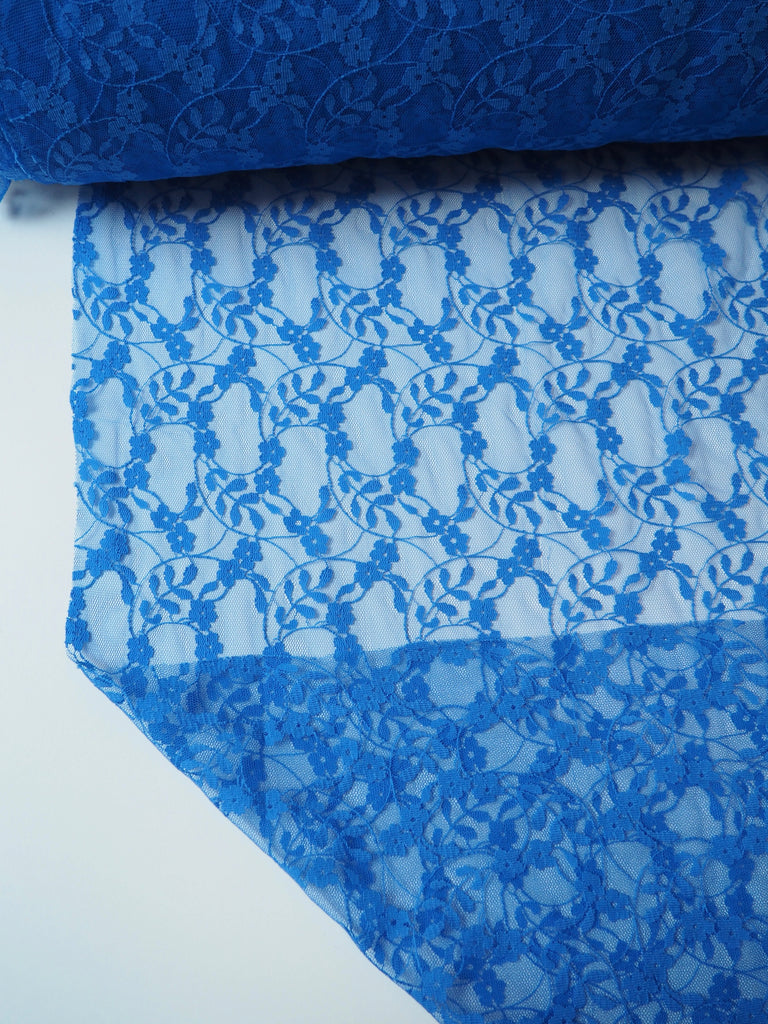 Cobalt Trailing Flower Lace