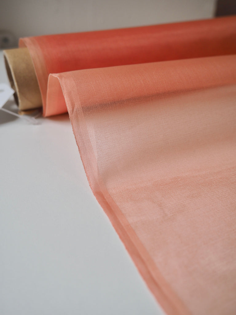 Coral Silk Organza