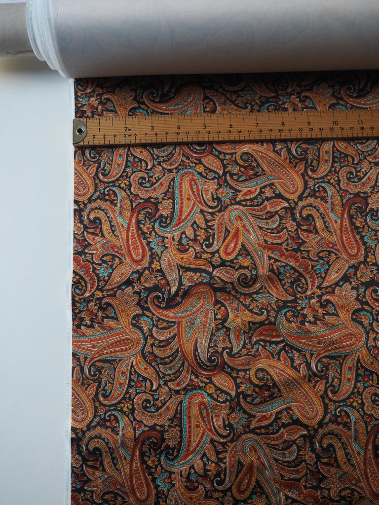 Orange Paisley Heavy Satin