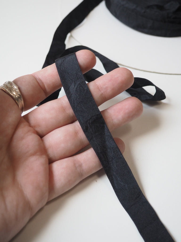 Black Silk Grosgrain Ribbon 15mm