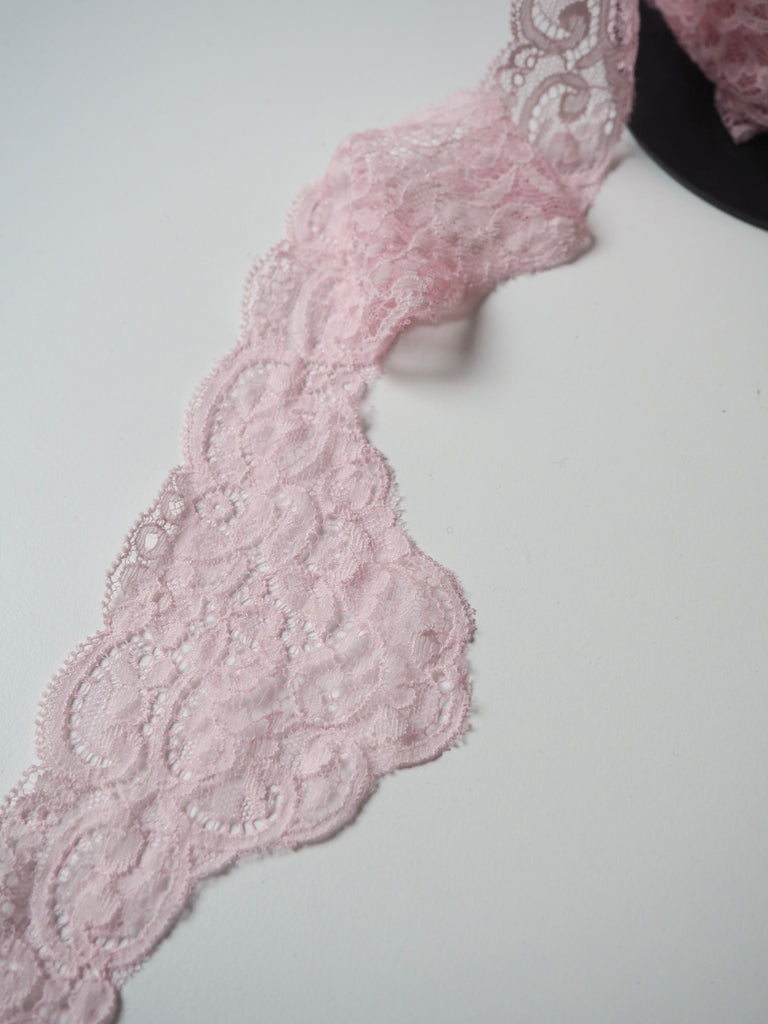 Light Pink Drop Scallop Lace Trim 8.5cm