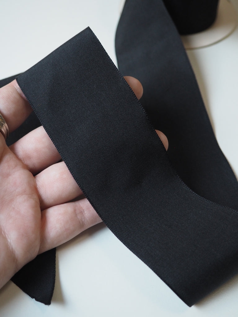 Black Silk Grosgrain Ribbon 50mm