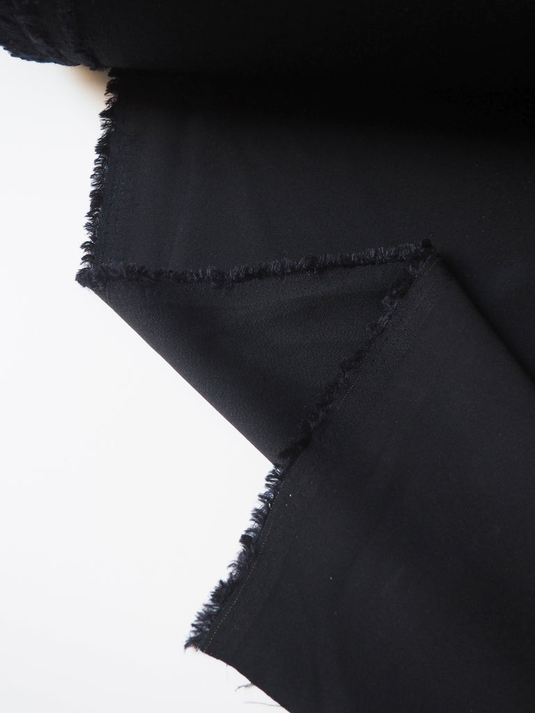 Black Satin-Backed Viscose/Acetate Crepe