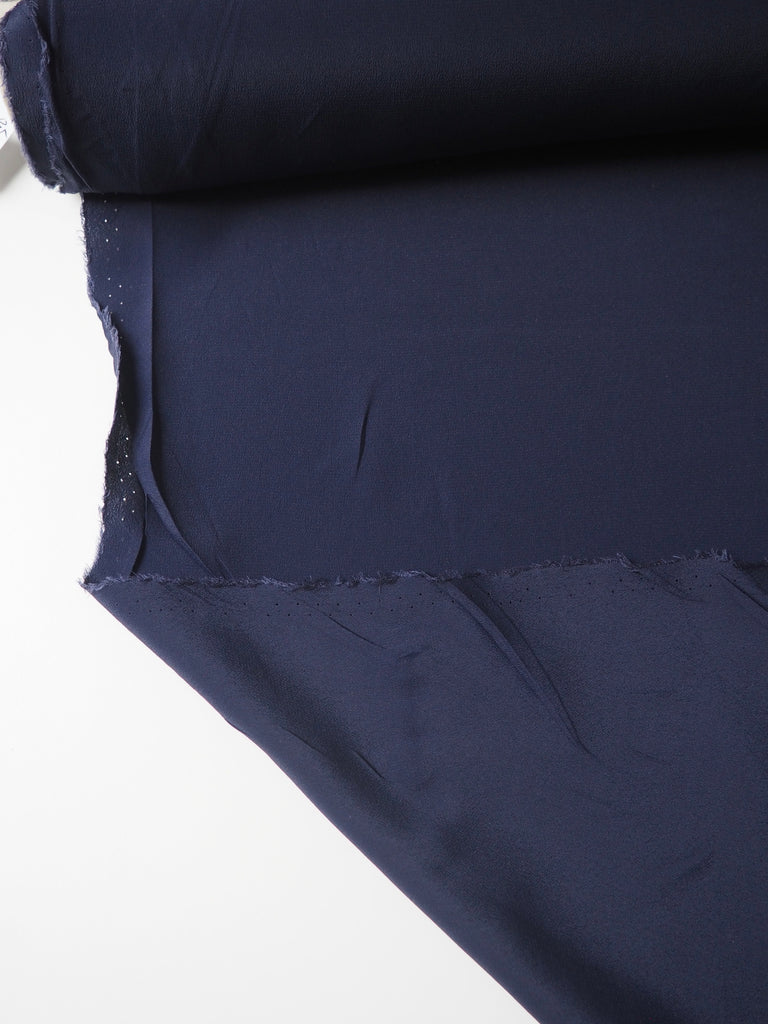 Deep Indigo Silk/Acetate Crepe de Chine