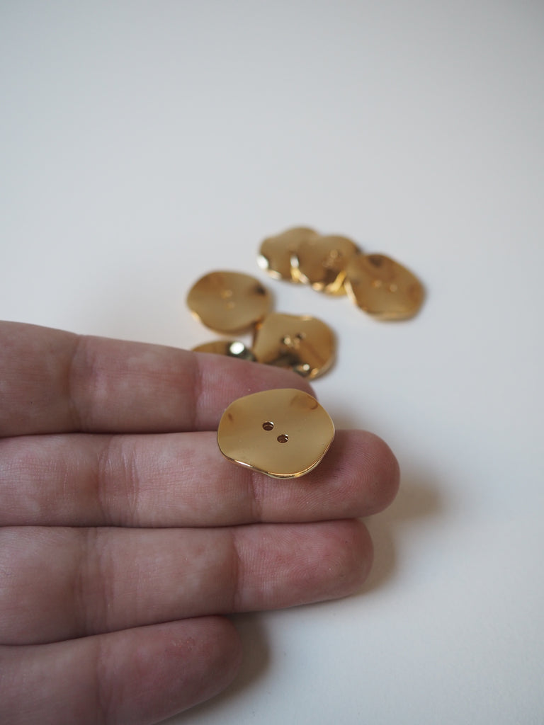 Gold Ripple Buttons 20mm