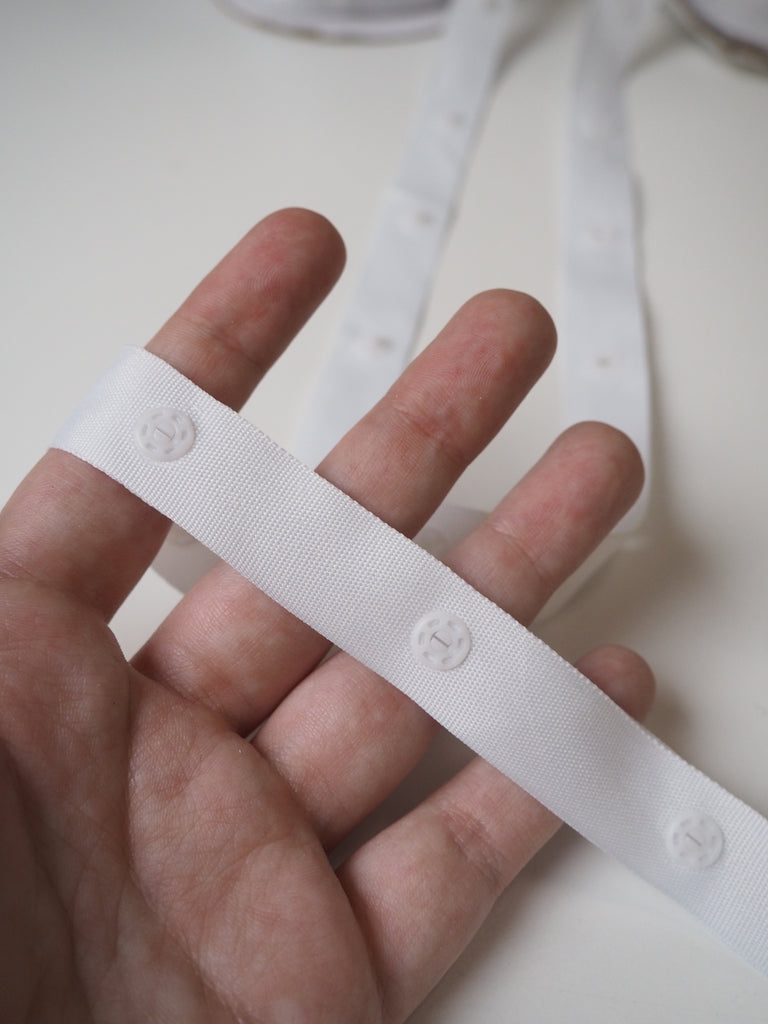 White Press Stud Tape