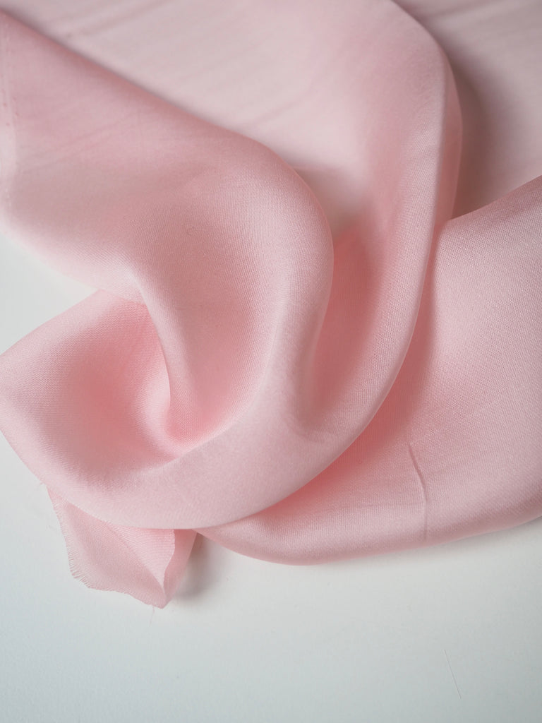 Powder Pink Silk Satin Chiffon