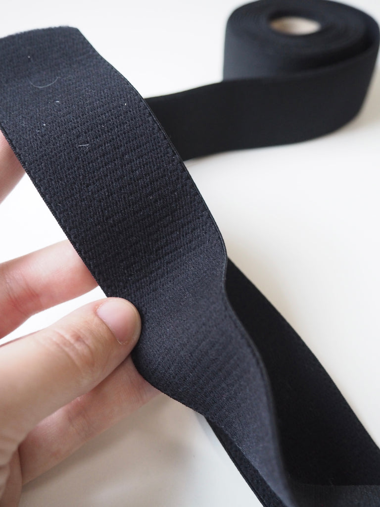 Black Plush Elastic 40mm