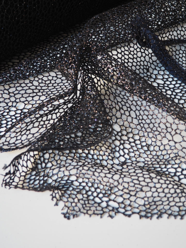 Black Bubble Glitter Guipure Lace