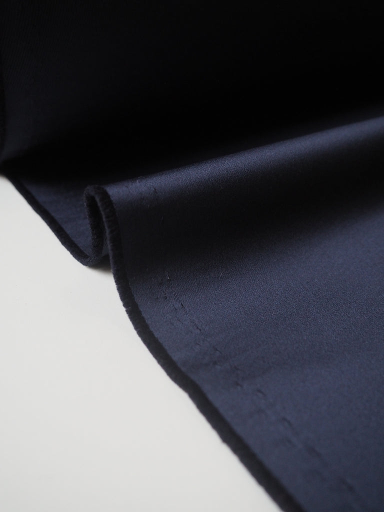 Navy Twill-Backed Heavy Satin