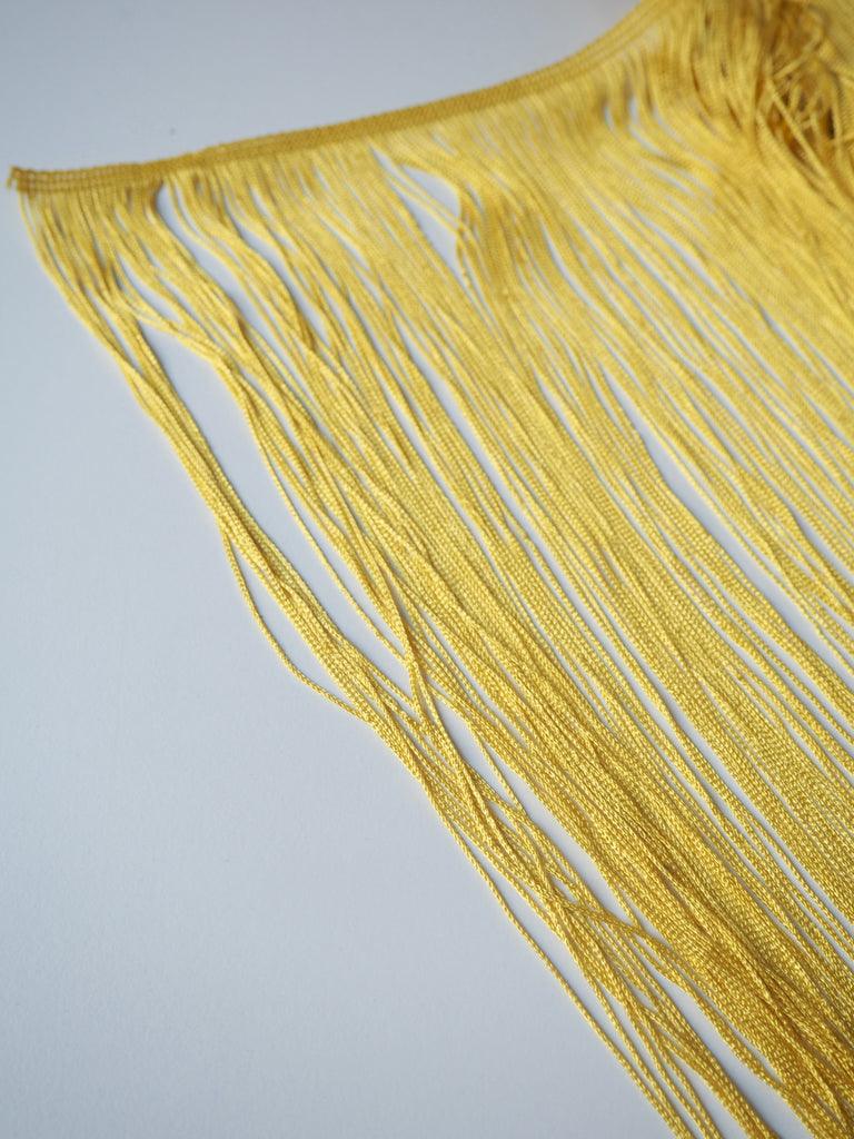 Yellow Chainette Viscose Fringe 45cm