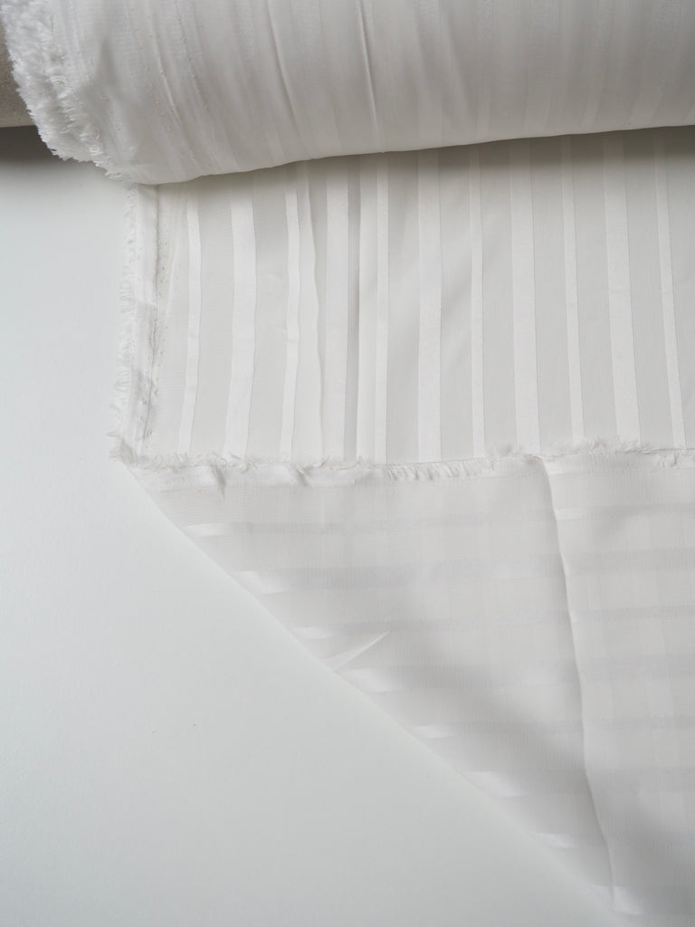 White Satin Stripe Chiffon