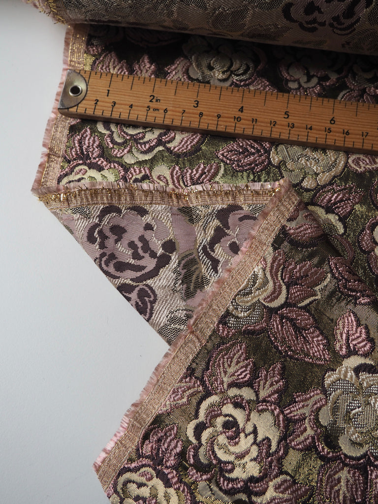 Pink + Gold Floral Brocade