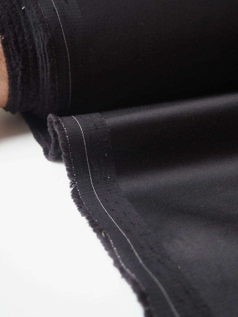 Black Cotton/Viscose Satin