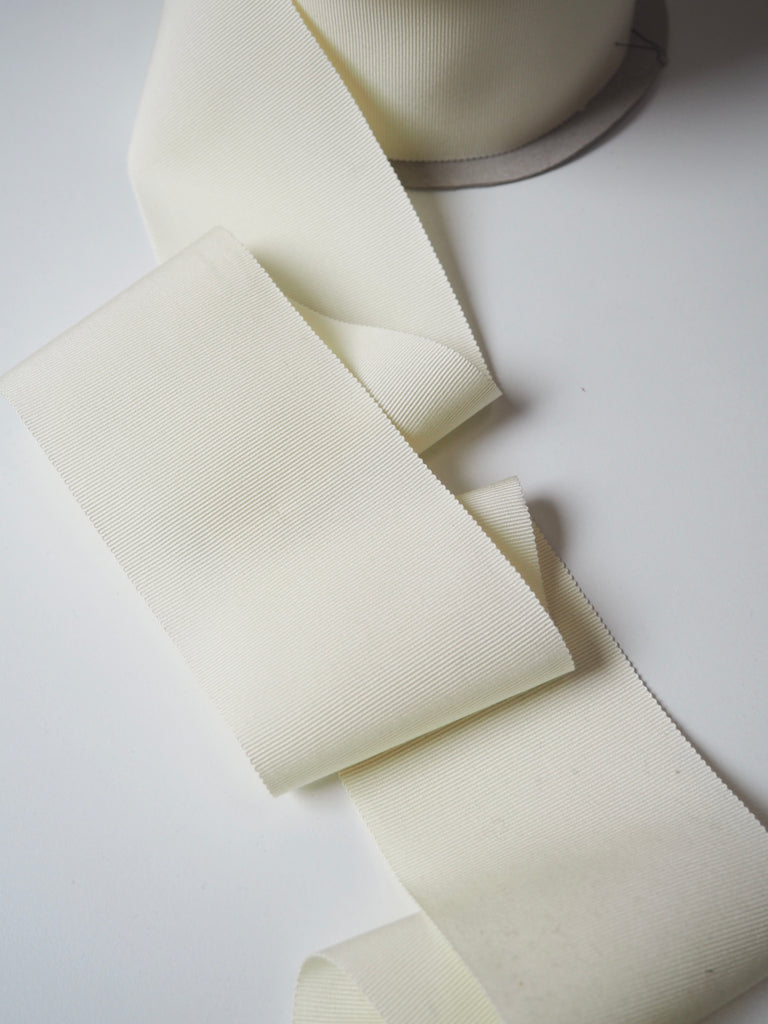 Le Claudel Cream Grosgrain Ribbon 75mm