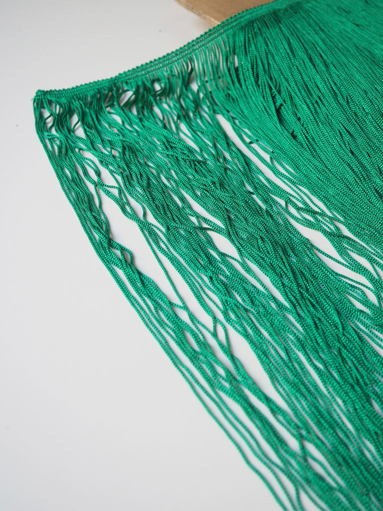 Green Chainette Viscose Fringe 45cm