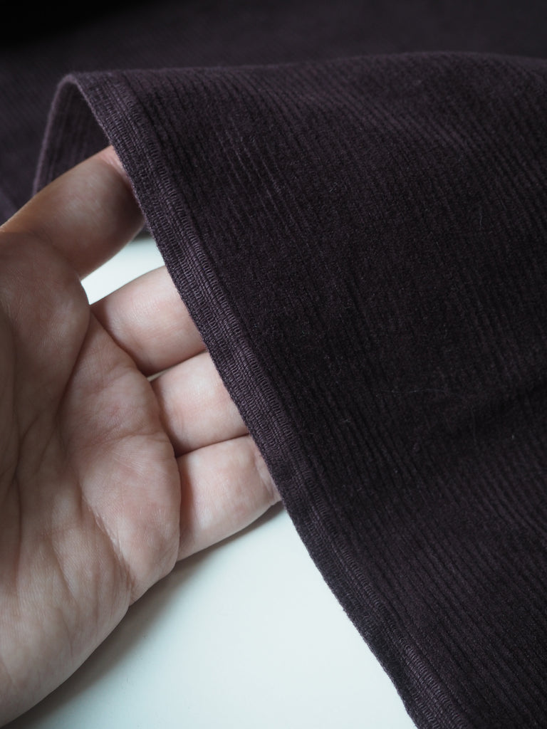 Deep Burgundy Cotton Corduroy