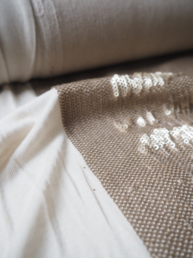 Soft Gold Sequin Viscose Jersey