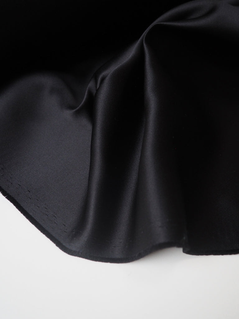 Black Twill-Backed Heavy Satin