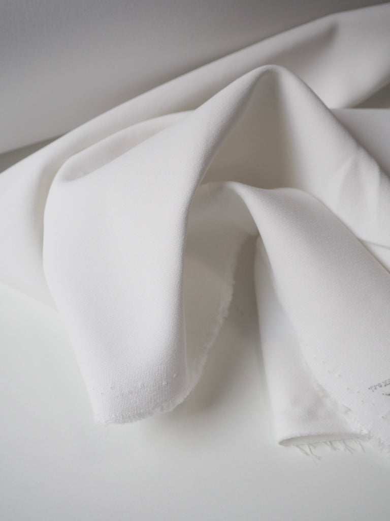 White Interfaced Viscose/Acetate Crepe