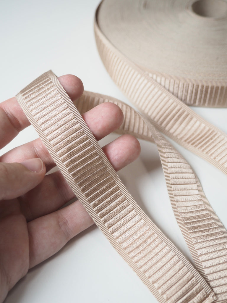 Beige Satin Grosgrain Tape 25mm