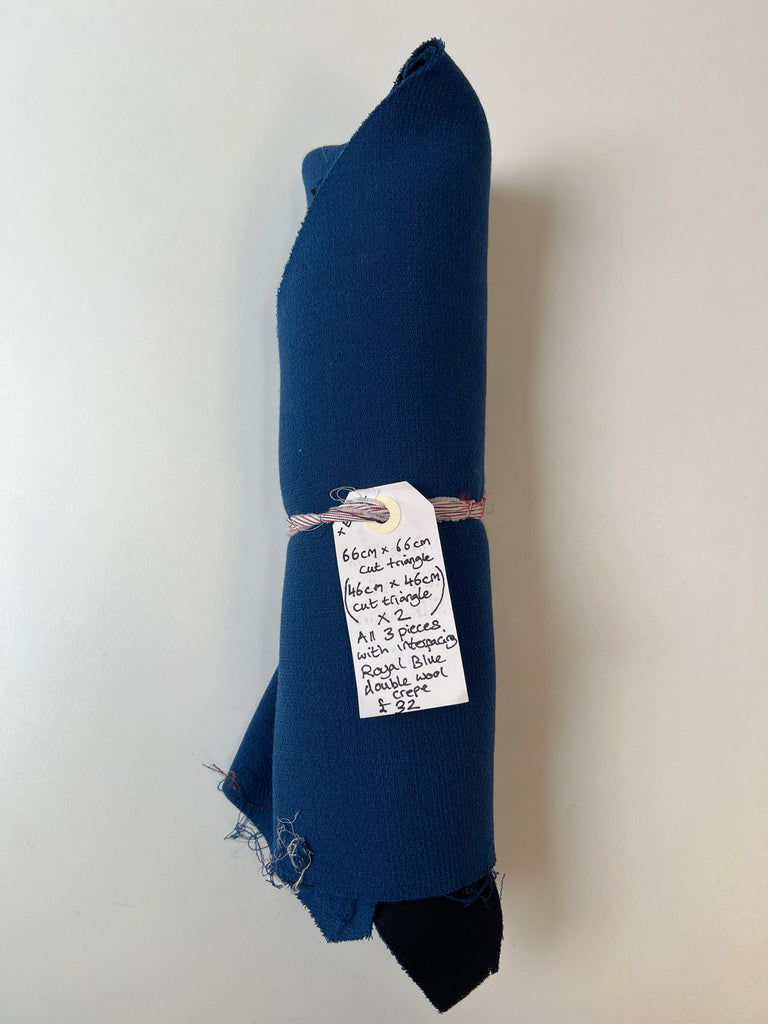 Royal Blue Double Wool Crepe Remnant