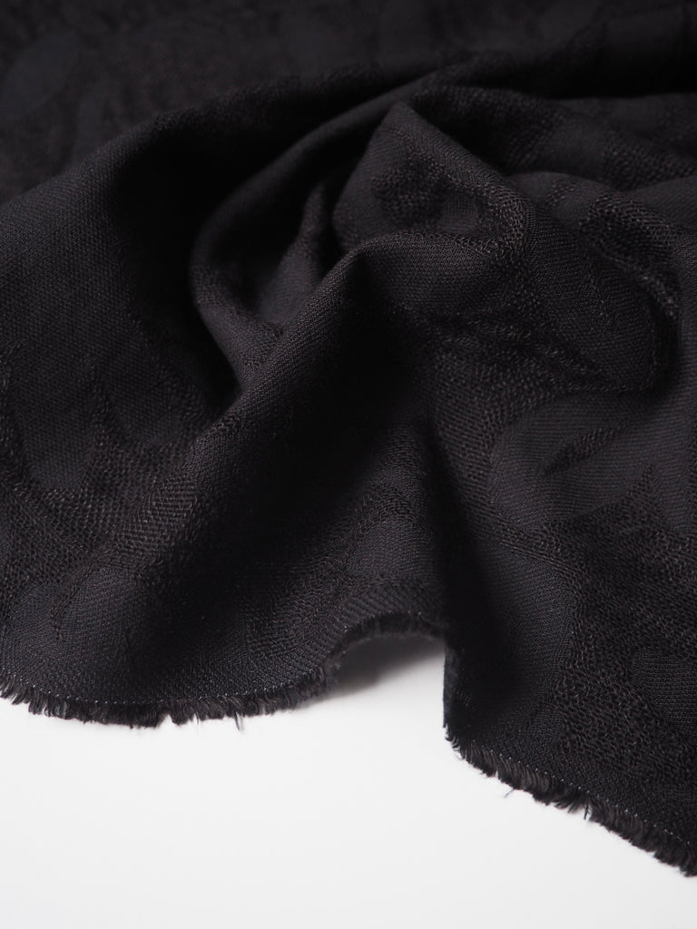 Black Blossom Cotton Gauze Jacquard