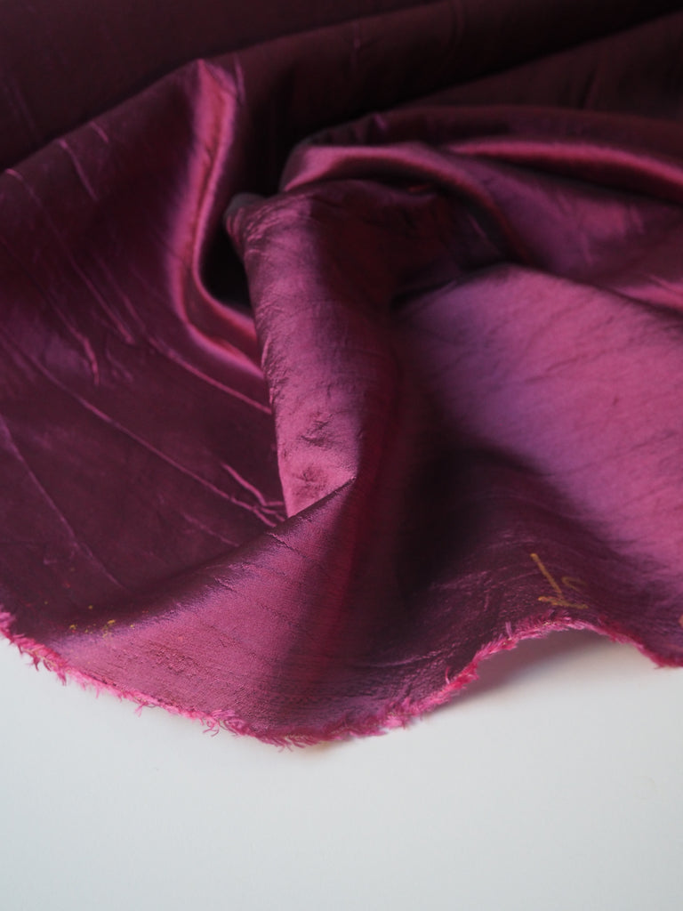 Raspberry Silk Shantung Organza