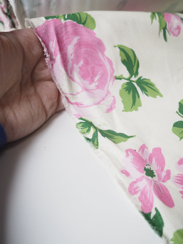 Fresh Rose Bloom Cotton Twill