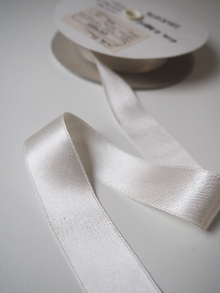 White Silk Double Faced Satin Ribbon 24mm