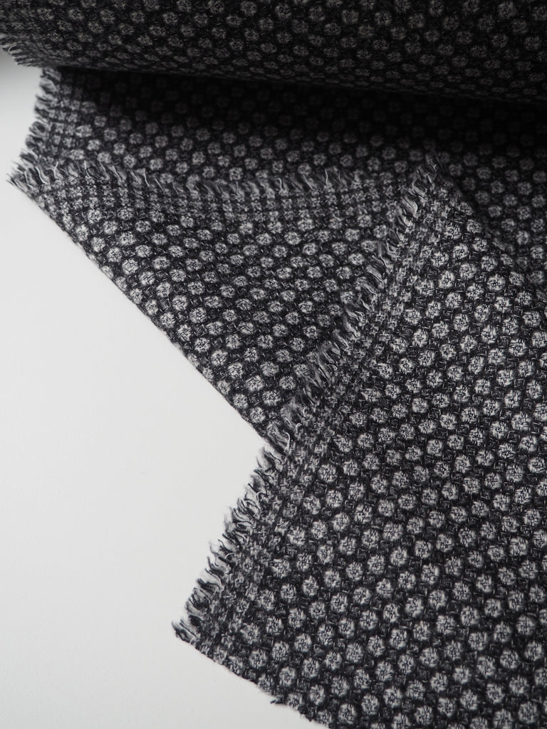 Black Wool/Cotton Circle Check