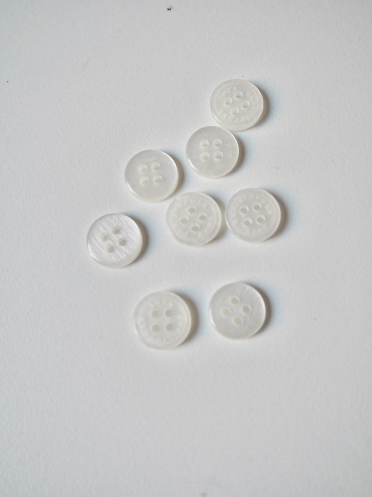 Branded White Buttons 11mm