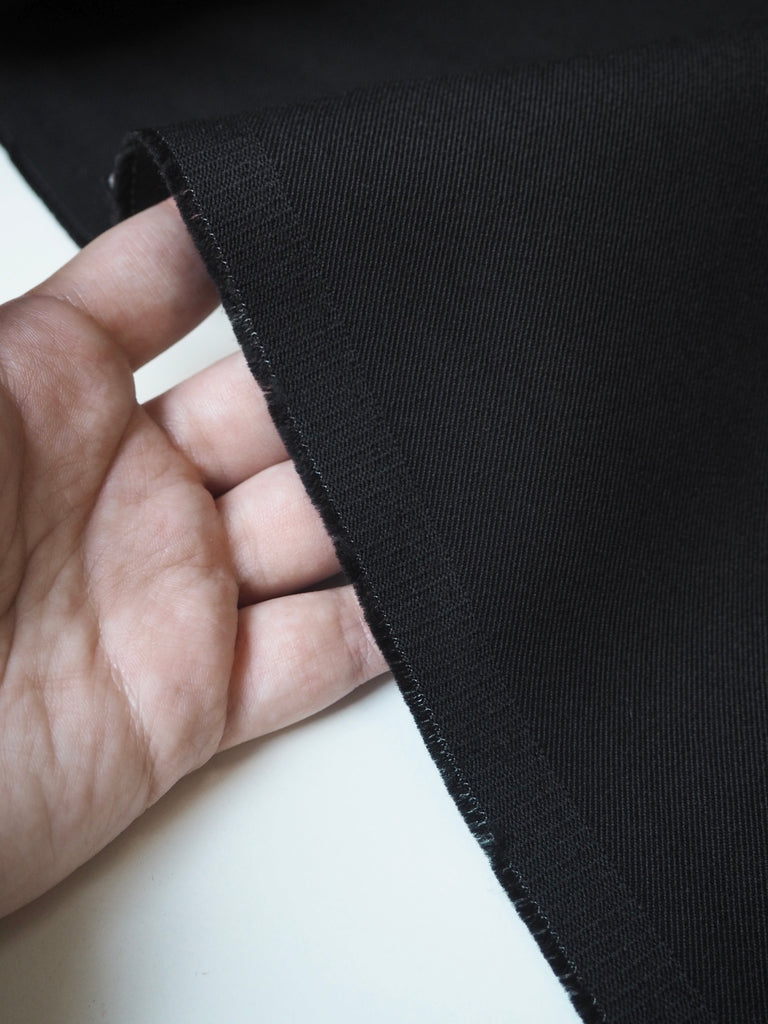 Black Satin-Backed Twill