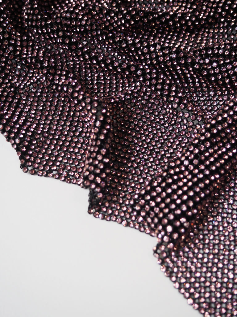 Light Pink Crystal Black Chainmail