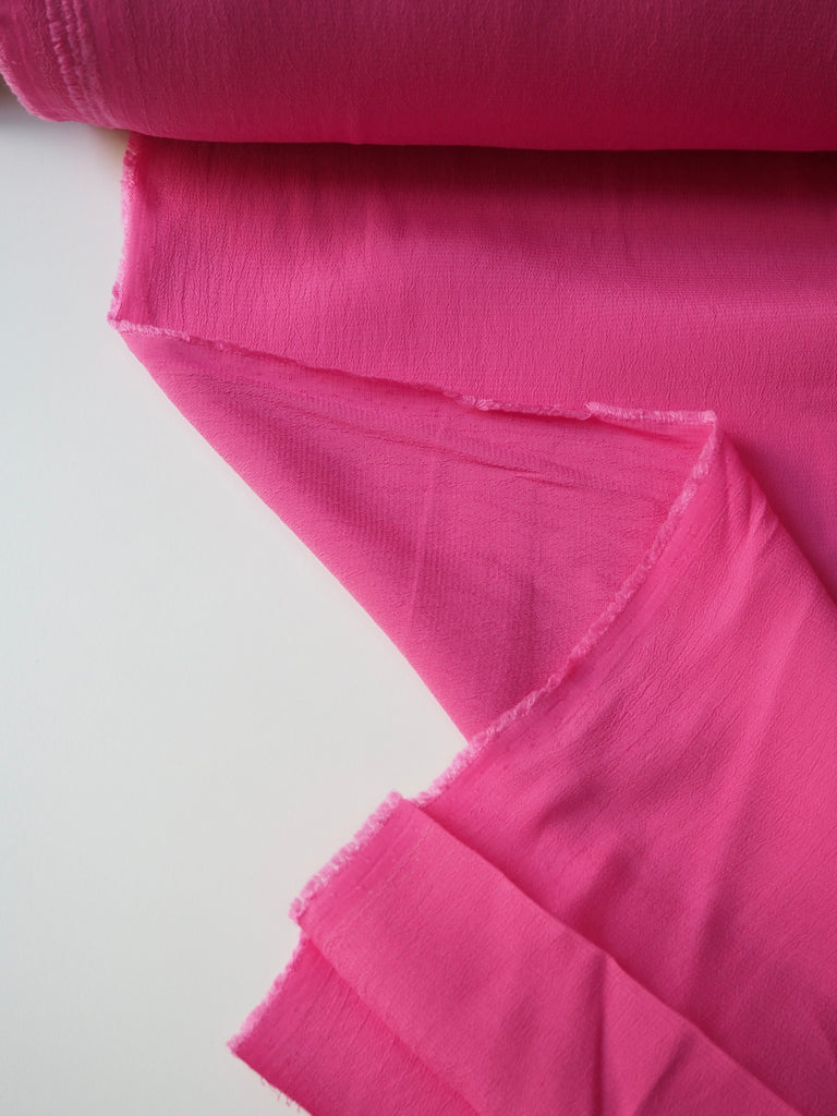 Hot Pink Viscose Crepe Marocaine