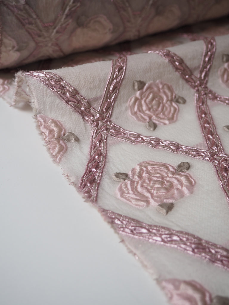 Rose Lattice Silk+Lurex Brocade