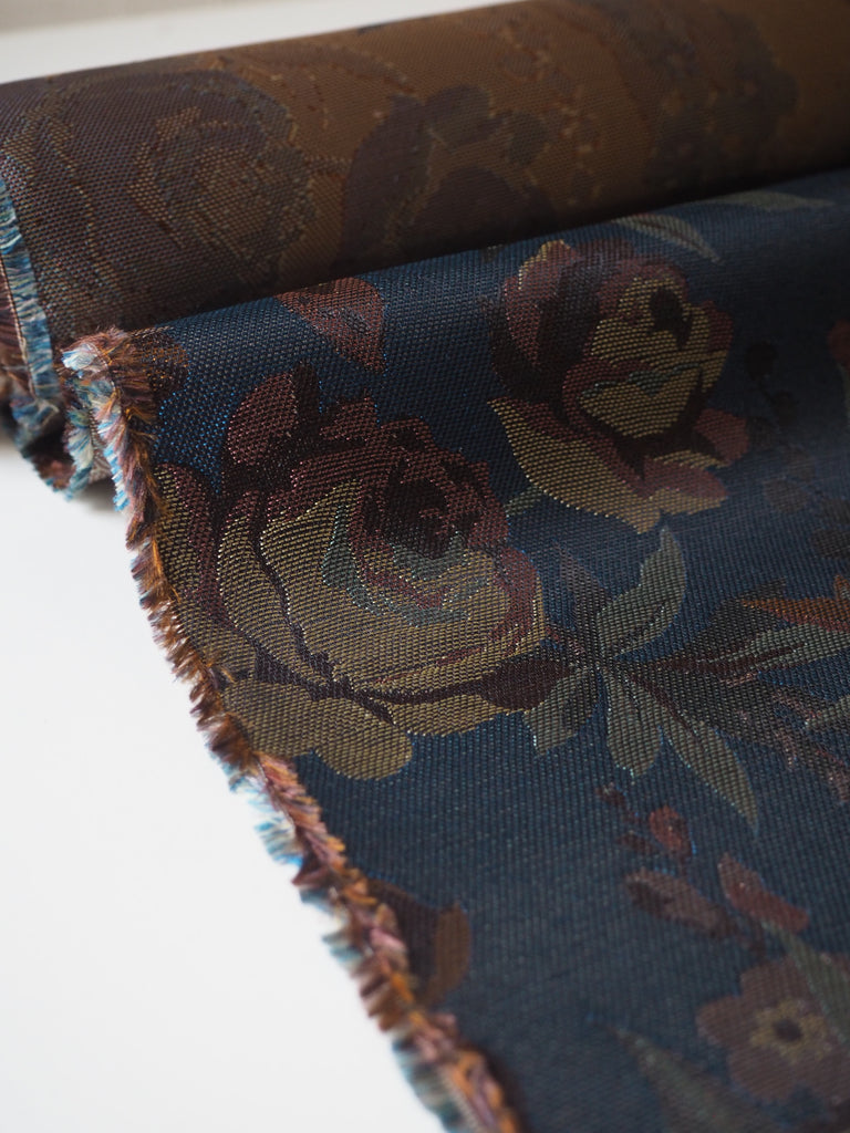 Liberty Deep Blue Floral Silk Jacquard