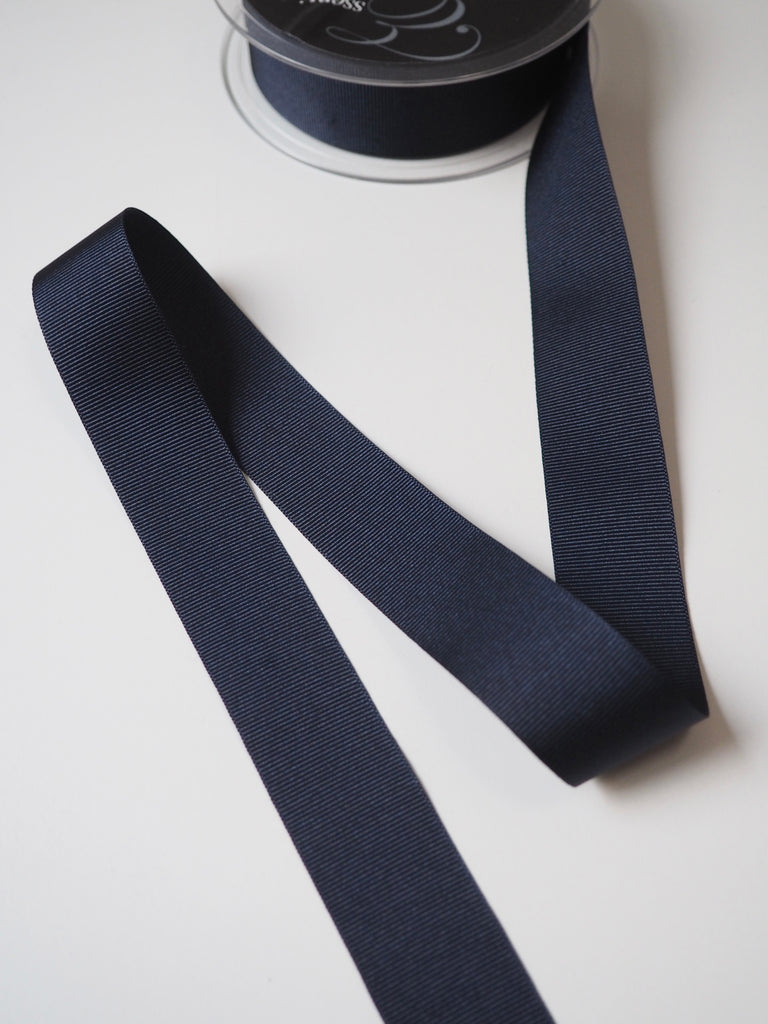 Berisfords Navy Grosgrain Ribbon 25mm