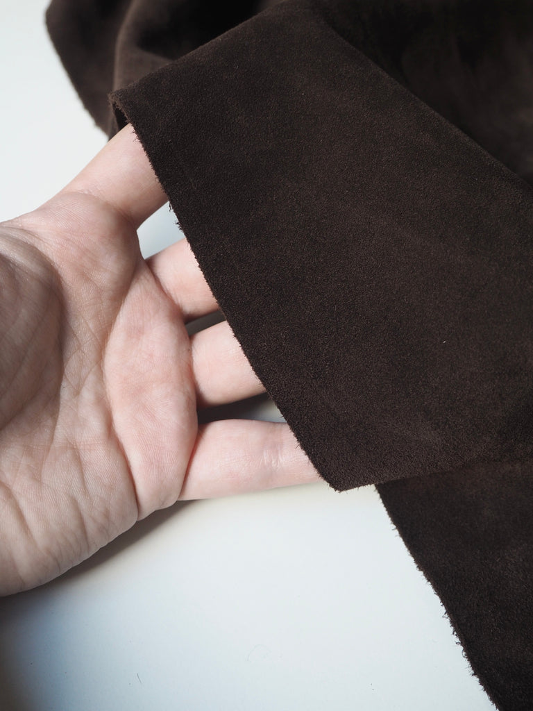 Dark Brown Sueded Calfskin