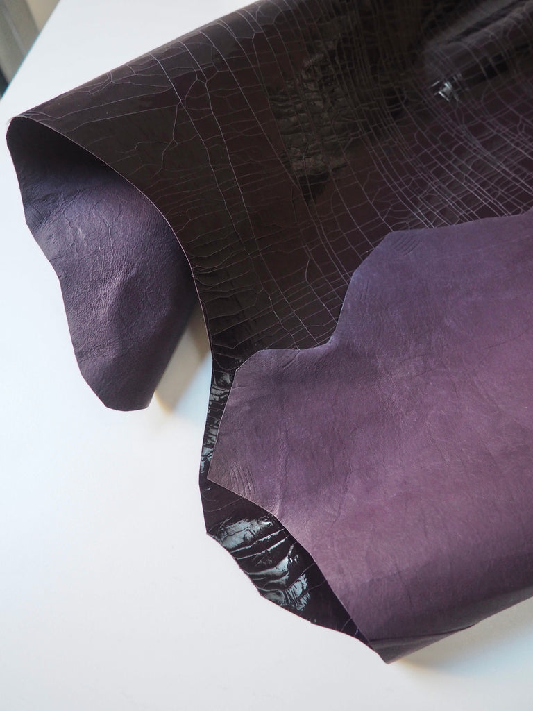 Aubergine Cracked Patent Calfskin