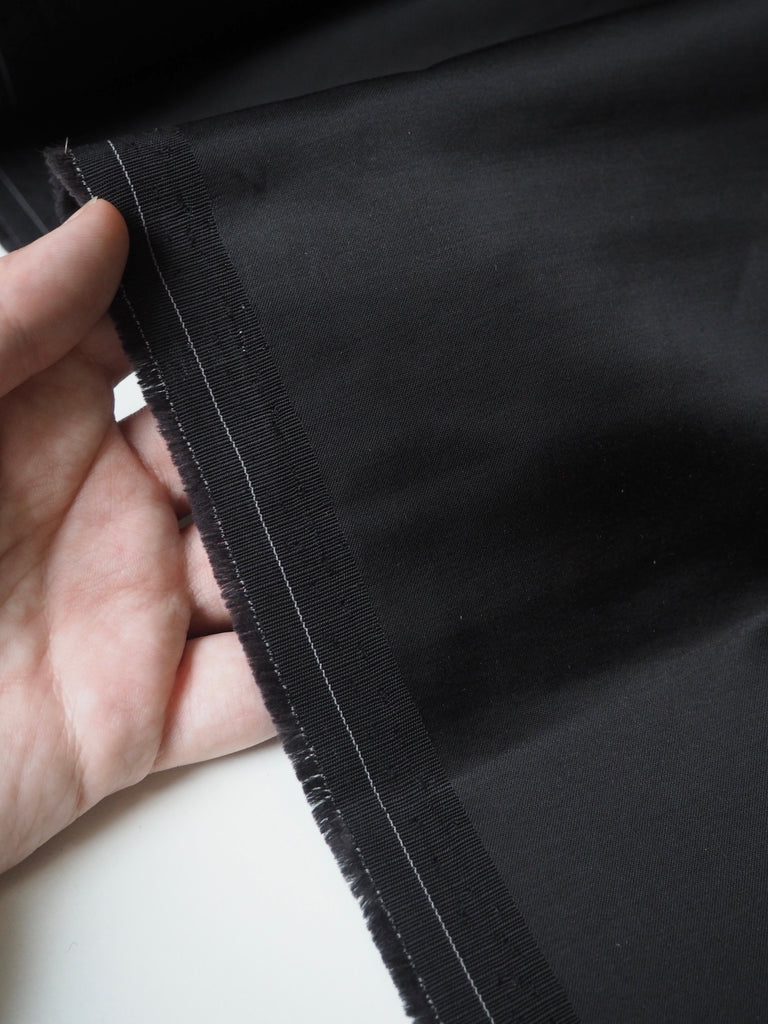 Black Cotton/Viscose Satin