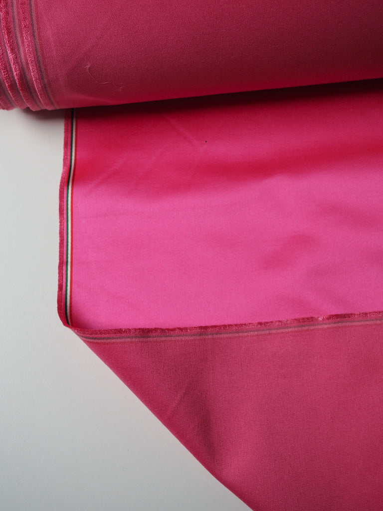 Hot Pink Silk Cotton Duchess Satin