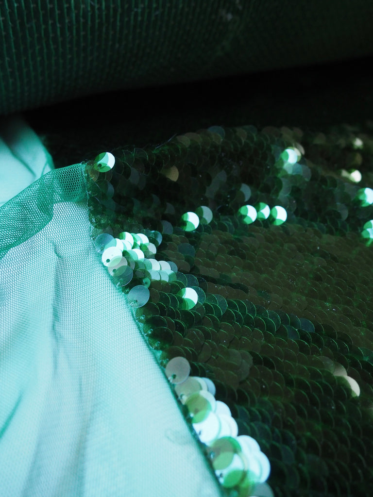 Green Circle Sequin Tulle