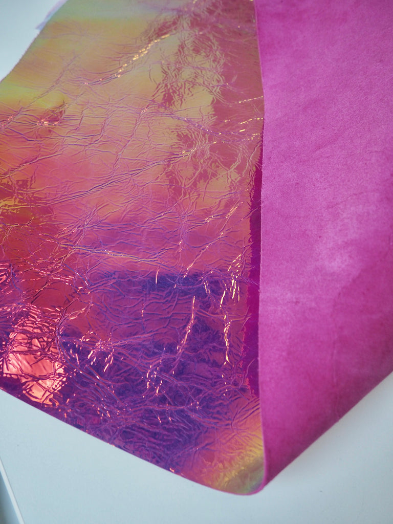 Pink Holographic Foiled Calfskin