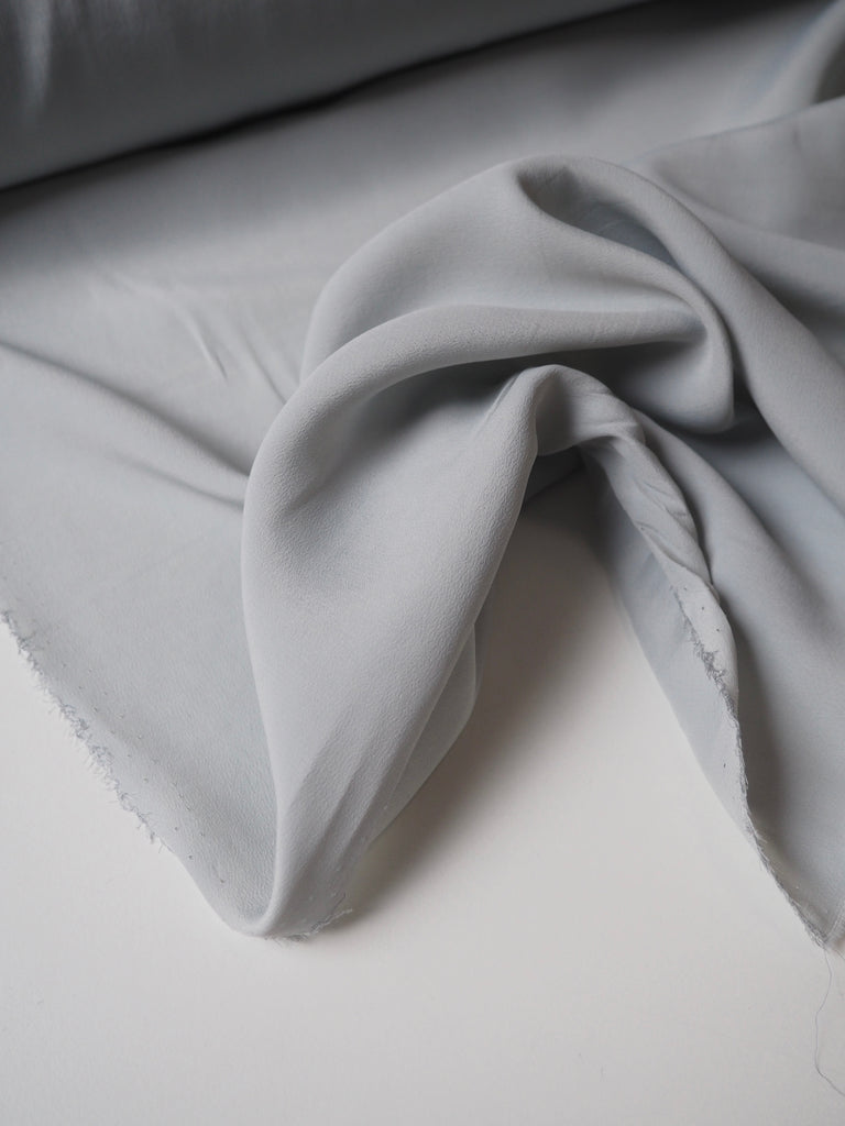 Mist Grey Silk/Acetate Crepe de Chine