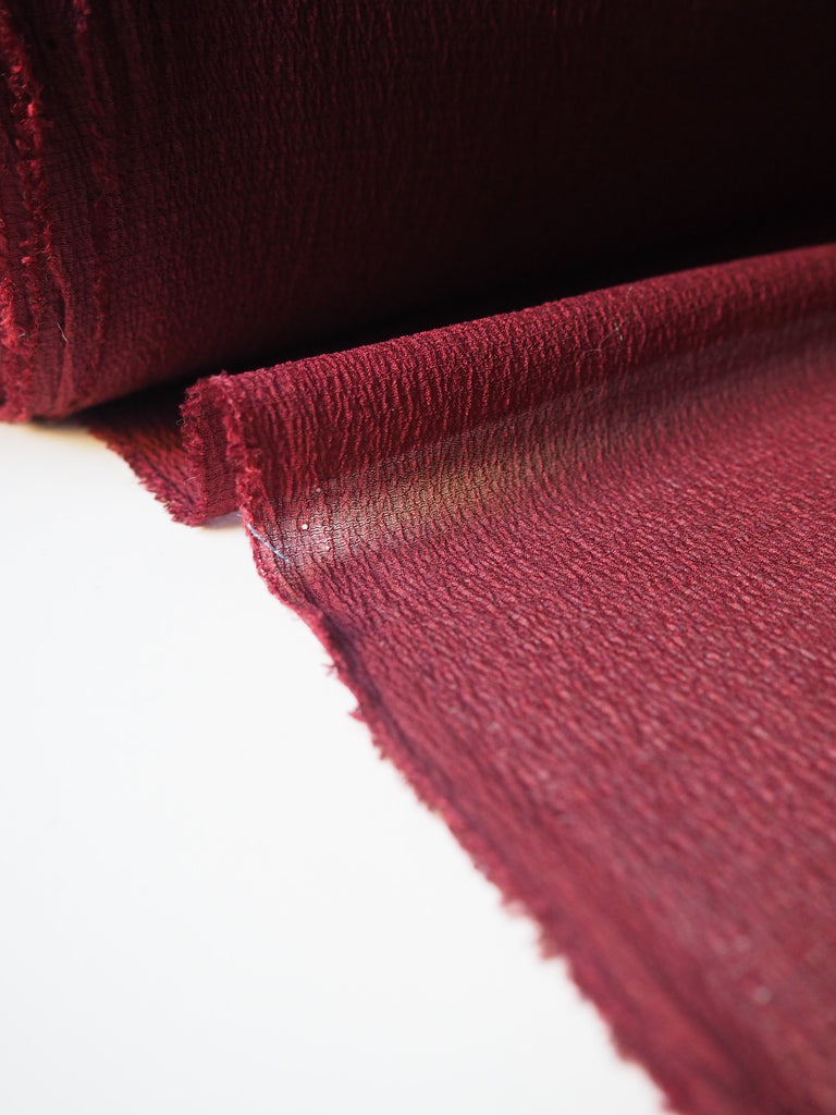 Merlot Silk Crinkle Chiffon