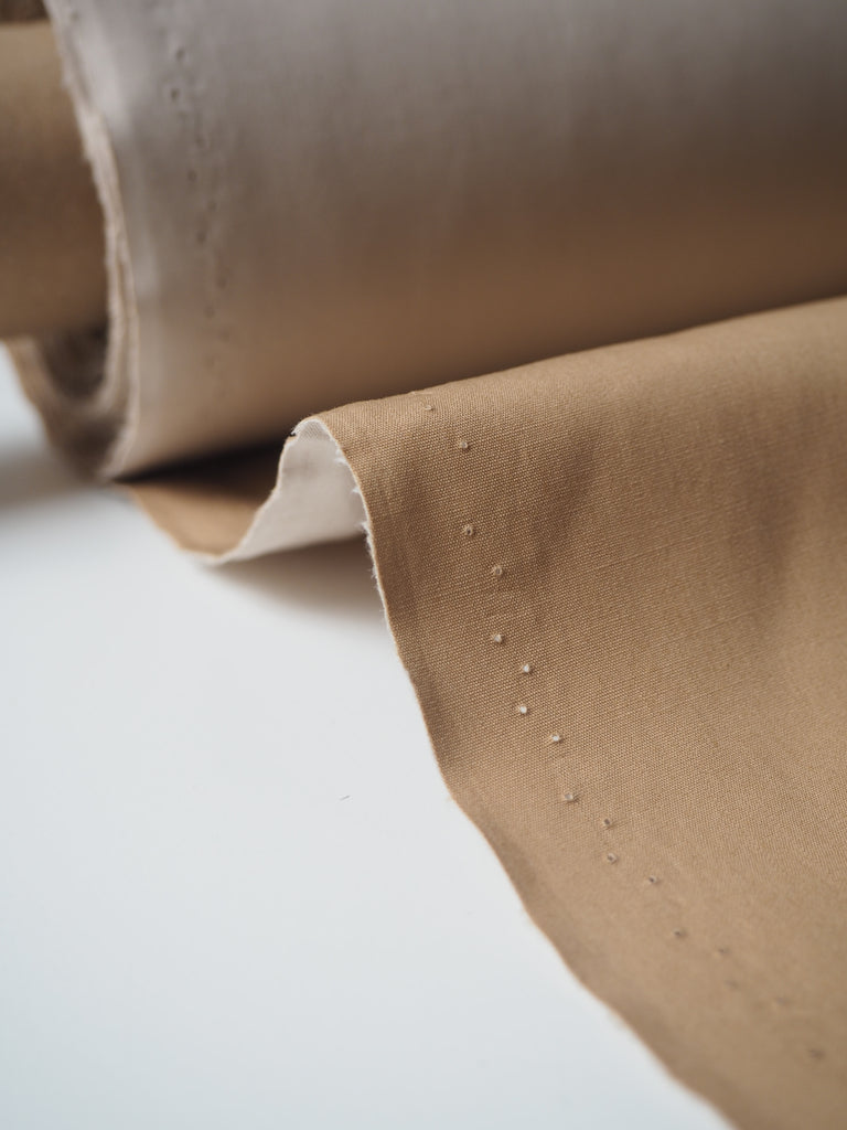 Caramel + Beige Double Cotton Poplin