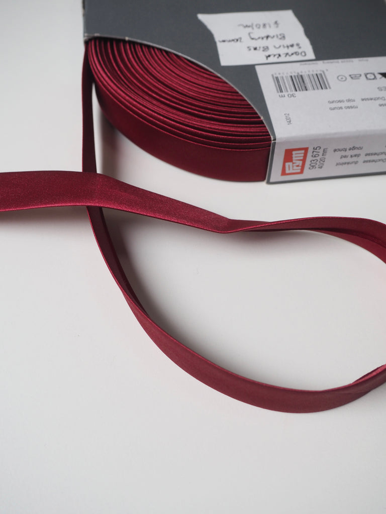 Dark Red Satin Bias Binding 20mm