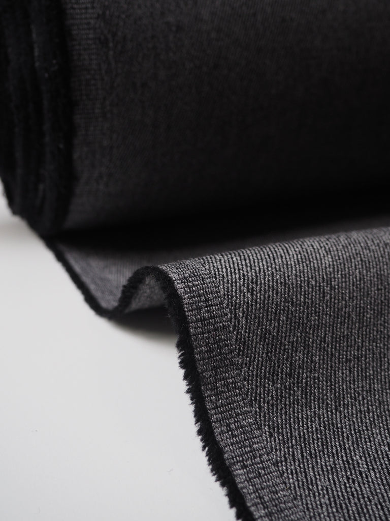 Grey Marl Double Faced Stretch Wool Twill