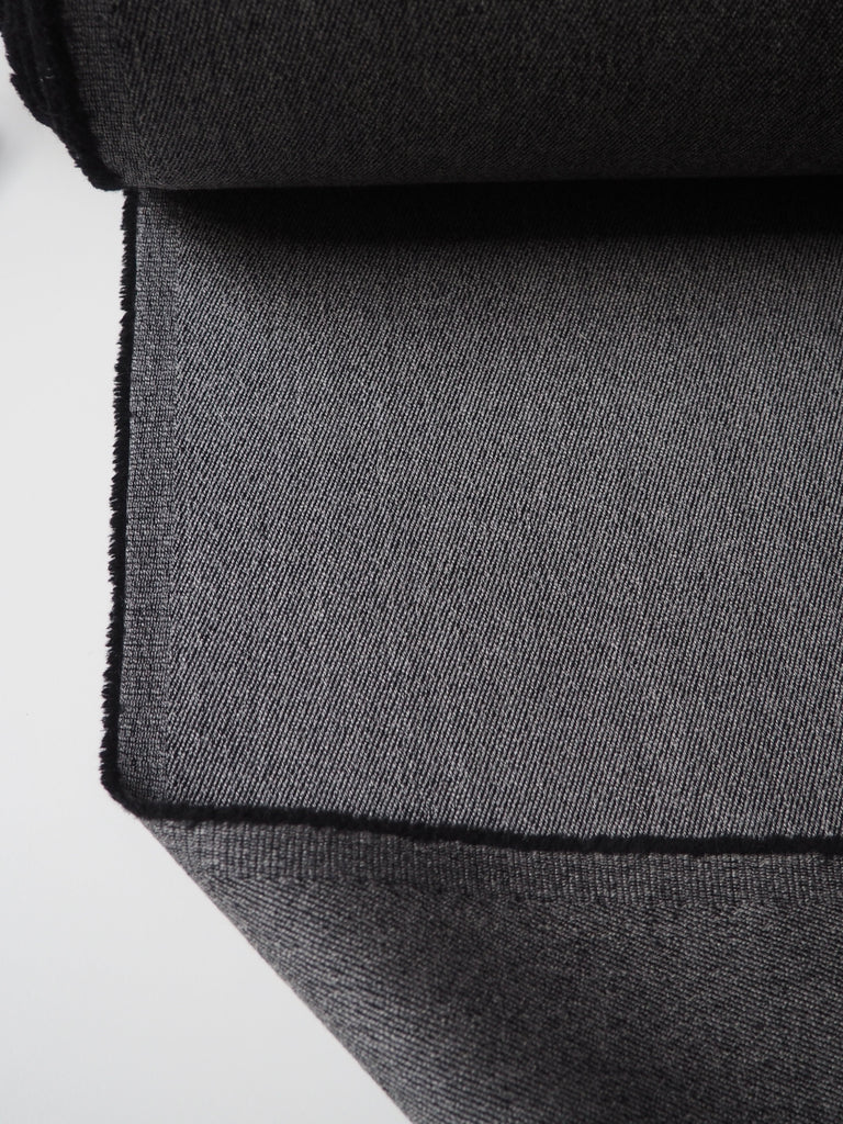 Grey Marl Double Faced Stretch Wool Twill